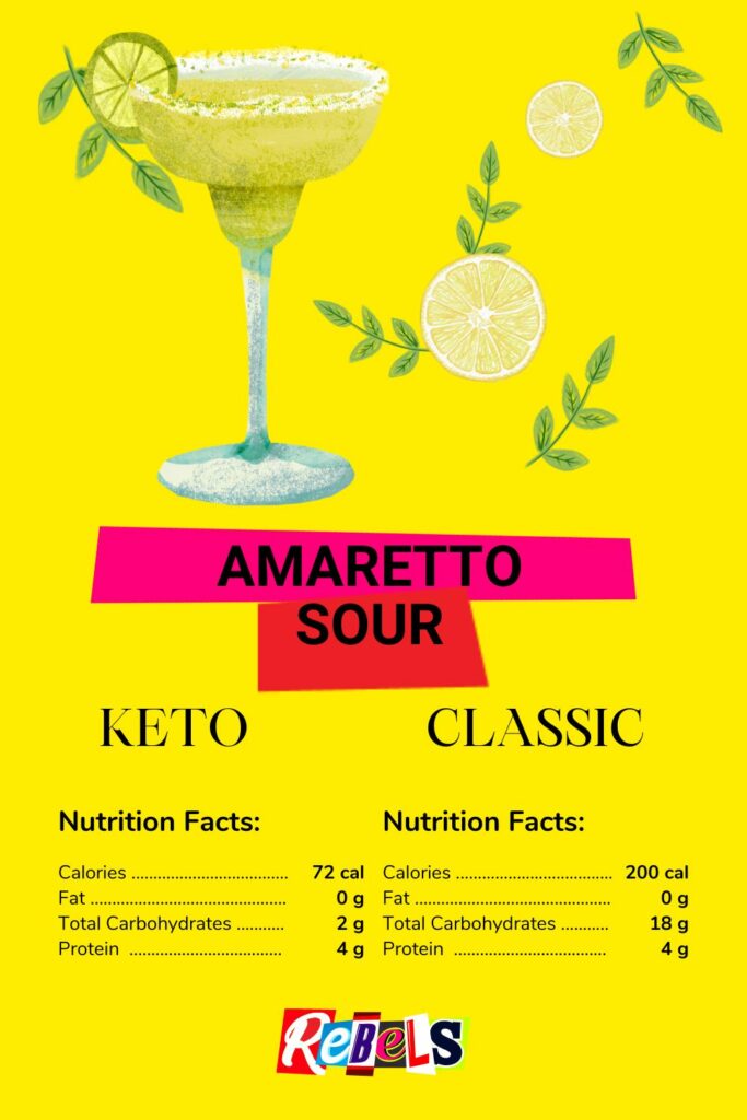 sugar-free Amaretto whiskey sour cocktail recipe
